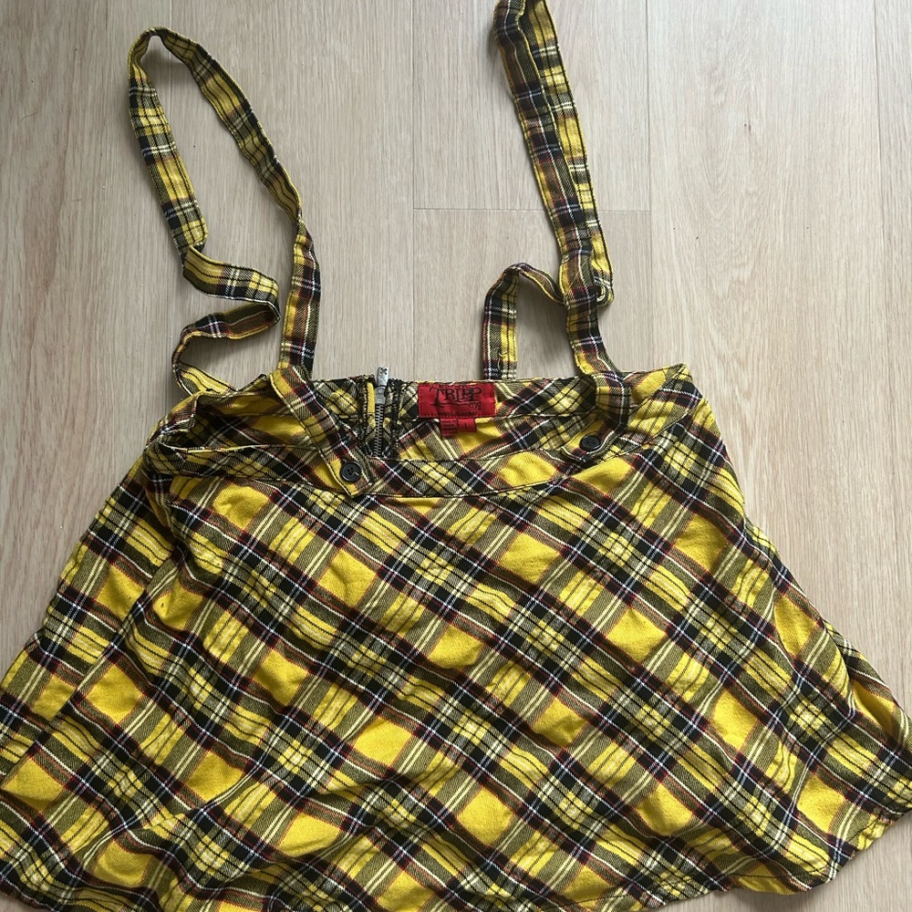 Yellow Plaid School Girl Skirt